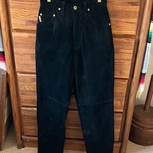 Black Suede Pants